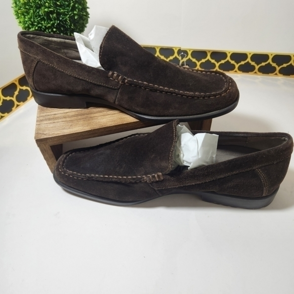 Calvin Klein Kyle Brown Suede Loafers Slippers Slip on Shoes GUC 8